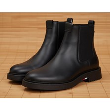 Tommy Hilfiger Erkek Chelsea Bot Siyah - Hafif Taban, Platform Topuk, Modern ve Rahat Kullanım