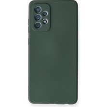 Selfbuysell Samsung Galaxy A72 Kılıf Nano Içi Kadife Silikon - Koyu Yeşil
