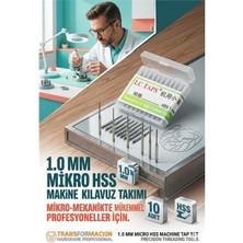 Marsilyan Süper Ince 1 mm Hss Hassas Makine Kılavuz Ucu Seti - 10 Adet (Saatçi ve Mikro Mekanik) 723192