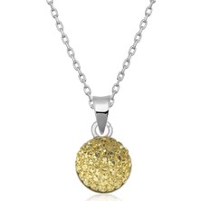 Yvz Store 925 Ayar Gümüş Kristal Taşlı Kadın Gümüş Kolye