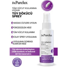 Dr. Purelux Tüy Dökücü Sprey 100 ml Hassas Ciltlere Uygun Pürüzsüz ve Yumuşak Cilt Hissi