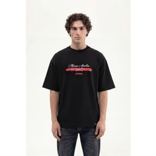 Machinist Erkek Marcus Aurelius Oversize Tişört Siyah