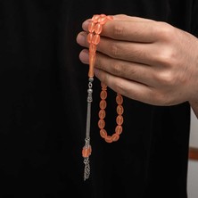 Yvz Store Gümüş Püskül Sıkma Kehribar Tesbih