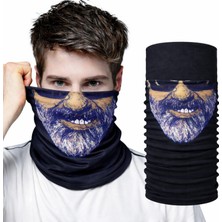 Marsilyan Sakallı Yüz Desenli Baf Buff – Çok Amaçlı Boyunluk & Maske 1 No