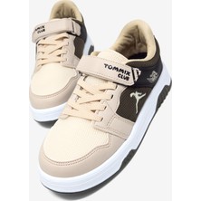 Tonny Black Çocuk Unisex Bej Haki Siyah Rahat Kalıp Ortopedik Cırtlı Sneaker