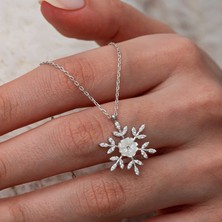 Yvz Store Gümüş Manolya Çiçeği Kar Tanesi Kadın Kolye