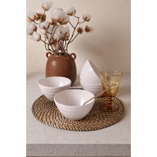 Keramika Beyaz Escargot Kase 14 cm 4 Adet 006