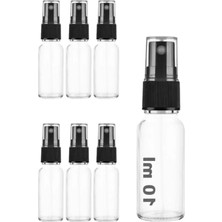 Şeffaf Cam Şişe, 10 Ml, Sızdırmaz Kapaklı, 6 Adet