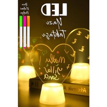 Neon Yazı Tahtası, 3 Kalemli 3'lü LED Mum ile Yazılıp Silinebilir
