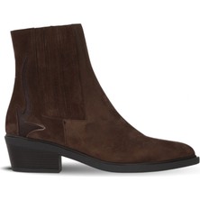 Bueno Shoes Kahverengi Süet Kadın Topuklu Bot
