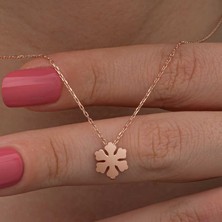 Yvz Store 925 Ayar Gümüş Rose Minimal Kar Tanesi Kadın Kolye