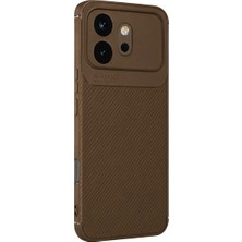 Selfbuysell Huawei Honor 600 Auto Focus Karbon Kapak - Kahverengi