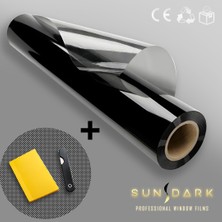 Sundark 50 cm x 6 Metre | Siyah Cam Filmi | Uygulama Setli