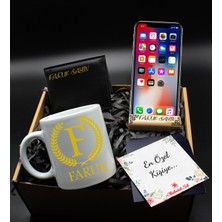 As Gift Kişiye Özel Ahşap Telefon Tutacağı &kişiye Özel Siyah Cüzdan & Kişiye Özel Kupa Bardak Hediye Seti