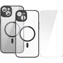 Marsilyan Baseus Frame Series Iphone 14 Plus 6.7 Kamera Koruyuculu Magsafe Kılıf + Tempered Ekran Koruyucu Set