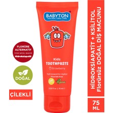 Babyton Doğal Çilekli Hidroksiapatit+Ksilitol Florürsüz Diş Macunu 75 ml