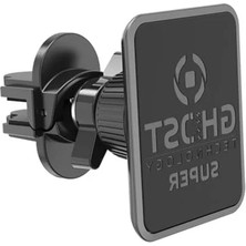 Siyah Araç Telefon Tutucu, Güçlü Mıknatıs ve Metal Plakalarla