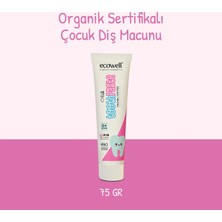 Ecowell Florürsüz Çocuk Diş Macunu, Organik & Vegan Sertifikalı, Karadut Özlü, 6 Ay ve Sonrasına Uygun, 75gr