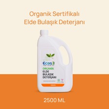 Ecos3 Elde Bulaşık Deterjanı, Organik & Vegan Sertifikalı, Ekolojik, Hipoalerjenik, Aloe Vera’lı, 2500ml