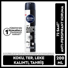 Nivea MEN Erkek Sprey Deodorant Black&White Original 200ml, 72 Saat Ter Koruması, Leke Karşıtı, Alkolsüz