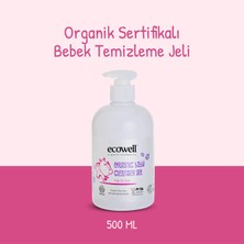 Ecowell 500ml Organik Bebek Temizleme Jeli, Parabensiz, Beyaz Renk, 0-1 Yaş İçin Doğal Malzeme