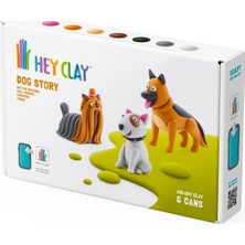 HEY CLAY Hava ile Kuruyan Kil (6'lı kutu) - Köpek Hikayesi (Shepherd, Bull Terrier, Yorkie)