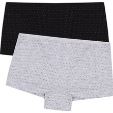 Penti Çok Renkli Kız Çocuk 2'li Boxer Yumuşak Dokulu Renkli Kumaş ile Rahat Tasarım