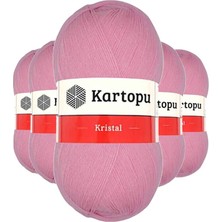 Die Grup 5 Adet Kristal Çift Katlı El Örgü Lif Ipi Pembe K774