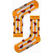 Carnaval Socks Turuncu Şeritli Karpuz Desenli Renkli Çorap