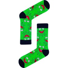 Carnaval Socks Yeşil Kermit Desenli Renkli Çorap