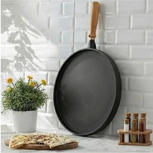 Dinç Kitchen Çift Taraflı Döküm Gözleme & Grill Tava 34 cm Granit Kaplama  Çap 34 cm