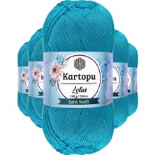 Die Grup 5 Adet Lotus Bikini Büstiyer Bluz Örgü Ipi  K512 Turkuaz
