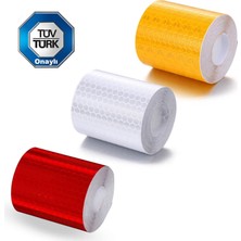 Nzb Tüvtürk Onaylı Reflektörlü Fosforlu Bant Ikaz Bandı 1 Metre Kırmızı