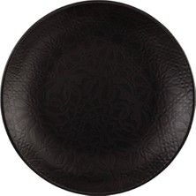 GÜRAL PORSELEN Ent Otel 27 Cm Bone Servis Tabağı Siyah Mat