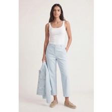 Masha Kate Düz Kesim Crop Denim Pantolon