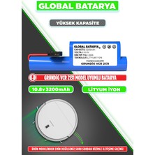 Global Batarya Grundig Vcr 2131 Uyumlu Robot Süpürge Bataryası 10.8V 3200MAH Li-Ion Pil (Yüksek Kapasite)