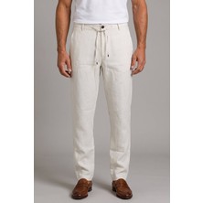 Bisse Ekru Keten Jogger Ipli̇ Pantolon Spor PNS26Y26109_03