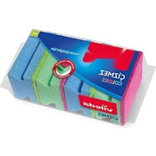 Die Grup Çizmez Sünger 4'lü Set - Oluklu, Yeşil-Mavi-Pembe