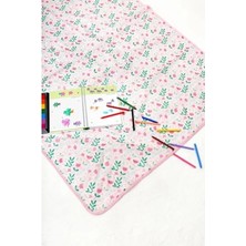 Die Grup Proof Sıvı Geçirmez Etkinlik Aktivite Halı Örtüsü 140X140 cm Çok Amaçlı Bebek Çocuk Oyun Matı Flowy