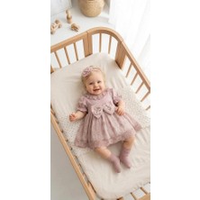 Miniday Baby Kız Bebek Mevlütlük Yazlık Elbise Bandanalı Dantelli Yeni Doğan Hastane Çıkışı Gelinlik Abiye 4024G