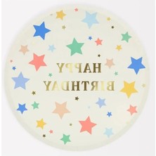 Die Grup - Happy Birthday Stars Dinner Plates - Happy Birthday Yıldızlar Tabalar (L) (X8)