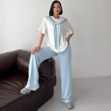 Orjinal Blue Omuz Bağlama Detaylı Kombin Takım