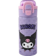 Kuromi Çift Fonksiyon Kapaklı Çelik Matara 600ML 3830