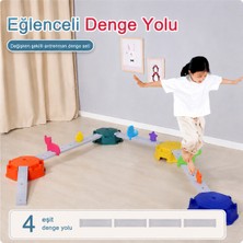 Magblock Çocuk Denge Oyunu Seti Montessori Kaydırmaz Denge Yolu ve Platform Oyuncağı - 4 Eşit Parça Denge Yolu