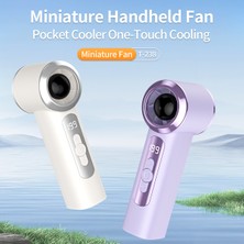 GUNKES Şarjlı El Vantilatörü Dijital Göstergeli Taşınabilir Mini Fan