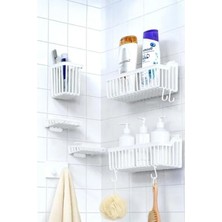 Die Grup 6'lı Yapışkanlı Banyo Düzenleyici Seti, Beyaz Renk