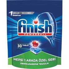 Finish Hepsi 1 Arada 30'lu Tablet 480 gr Bulaşık Deterjanı Yağdan Kurumuş Lekelere Karşı Etkili