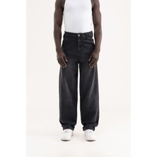 Machinist Erkek Basic Baloon Fit Baggy Jean Pantolon Efektli Antrasit