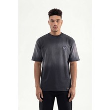 Machinist Erkek Logo Embroidered Oversize Tişört Siyah