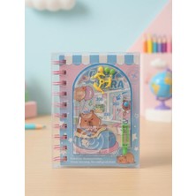 Bam Capybara Oyun Kapaklı Spiralli Çizgili Defter 80 Yaprak